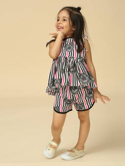Neha Gursahani - Multicolor Striped Peplum With Shorts