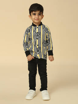 Neha Gursahani - Tiger Print Striped Multicolor Shirt