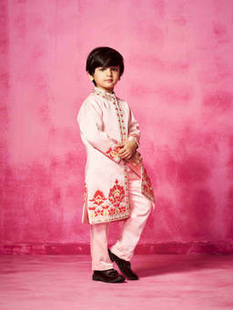 Neha Gursahani - Light Pink Embroidered Sherwani With Pant
