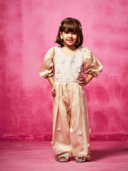 Neha Gursahani - Beige Embroidered Jumpsuuit