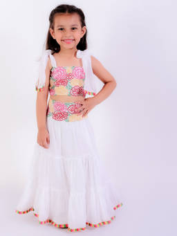 Neha Gursahani - Ivory Tired Lehenga With Choli And Dupatta