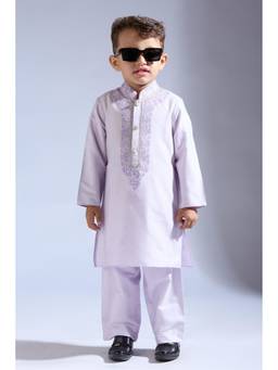 Neha Gursahani - Embroidered Lavender Kurta With Pant