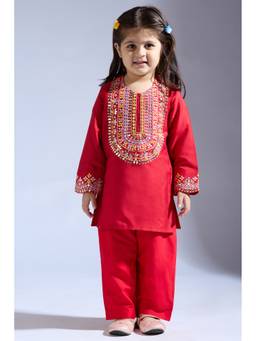 Neha Gursahani - Embroidered Red Co-Ord Set