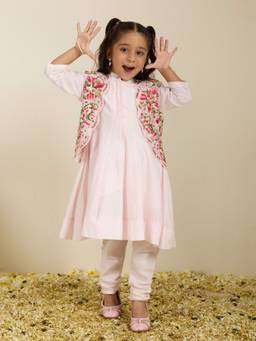 Neha Gursahani - Kalidar Pink Anarkali With Pant And Jacket