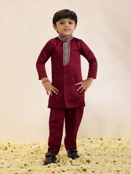 Neha Gursahani - Maroon Sherwani With Pant