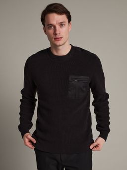 Bruun & Stengade - Matinique Black Solid O-Neck Pullover