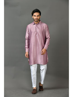 Simaaya - Premium Quality Satin Made Kurta and Pant for Men- Purple (Set of 2)