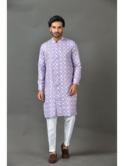 Simaaya - Premium Quality Linen Made Kurta and Pant for Men- Purple (Set of 2)