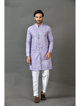 Simaaya - Premium Quality Cotton Silk Made Kurta and Pant for Men- Purple (Set of 2)