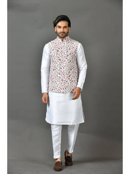 Simaaya - Premium Quality Linen Made Kurta with Pant and Jacket for Men- Multicolor (Set of 3)