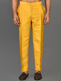 Simaaya - Premium Quality Silk Made Bottoms for Men- Yellow