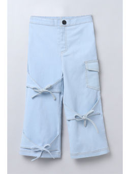 Taffy - Blue Denim Full Length Bow Detail Jeans (4-5 Years)