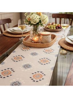Akira Furnishings - Beige Diamond Pattern Table Runner (4 Seater)