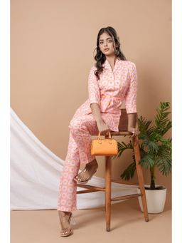 WEAVLLITE - Peach Cotton Printed Co-Ord (Set of 2)