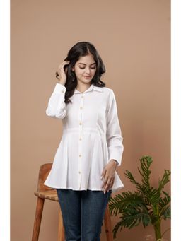 WEAVLLITE - White Cotton Solid Tunic