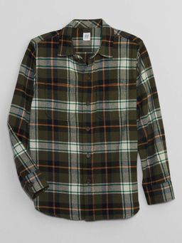 GAP - Olive Checked Relaxed Fit Shirt