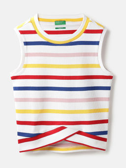 United Colors of Benetton - Round Neck Striped Tank Top