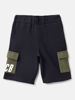 United Colors of Benetton - Navy Blue Textured Shorts