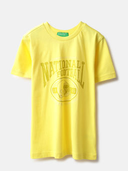 United Colors of Benetton - Yellow Round Neck Graphic T-Shirt