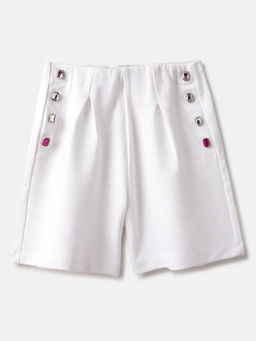 United Colors of Benetton - White Solid Shorts