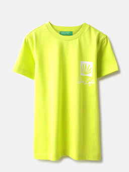 United Colors of Benetton - Green Round Neck Embroidered T-Shirt
