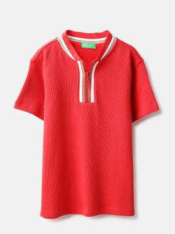 United Colors of Benetton - Coral Textured T-Shirt