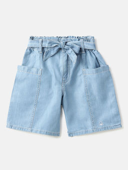 United Colors of Benetton - Blue Cargo Pocket Solid Shorts