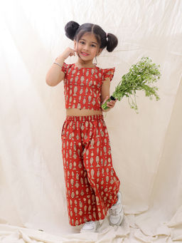 BownBee - Summer Sleeveless Pure Cotton Printed Co-Ord (Set of 2)