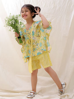 BownBee - Summer Pure Cotton Printed Kaftan & Shorts (Set of 2)