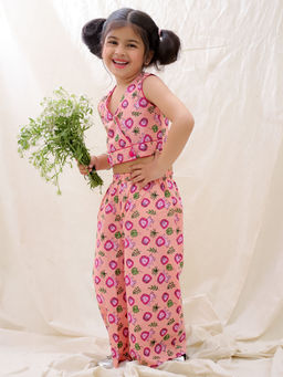 BownBee - Summer Sleeveless Pure Cotton Printed Co-Ord (Set of 2)