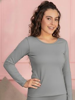 Chelvet - Grey Thermo Cot Ultra Warm Full Sleeves Thermal Top