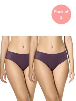 bodyline - Purple Clea Satin Brief for Women (Pack of 2)