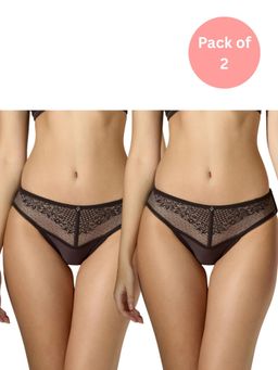 bodyline - Brown Jena Polyamide Lace Panty (Pack of 2)