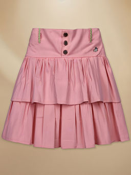 Purple United Kids - Girls Pink Layered Casual Skirt