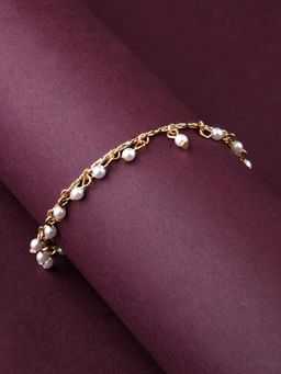 Accessorize London - Women's Pearl Drops Anklet