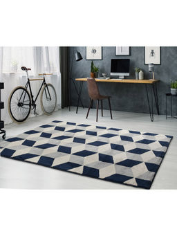 Saral Home - Blue Microfiber Carpet -180x270 cm