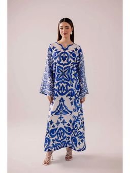 DESIGN ELEMENTS - Blue Women Imported Turkish Fabric Kaftan Dress