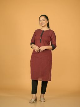 Stree Basics - Women Maroon Solid Kurti