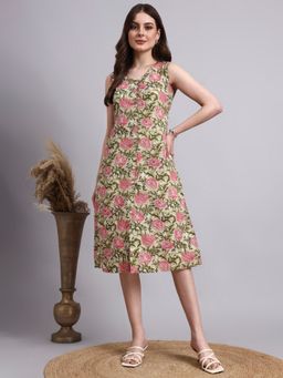 Aayusika - Multi-Color Cotton Printed Dress