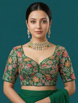 Niraha - Green Designer Stitched Blouse