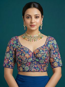 Niraha - Blue Designer Stitched Blouse