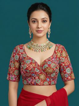 Niraha - Red Designer Stitched Blouse