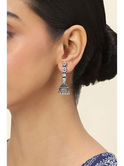 Rangriti - Women White Alloy Jhumka Earrings