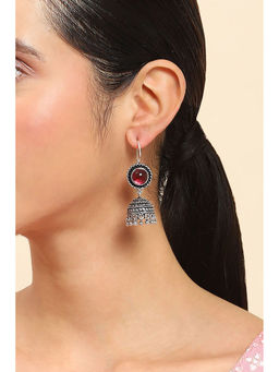 Rangriti - Women Maroon Alloy Jhumka Earrings