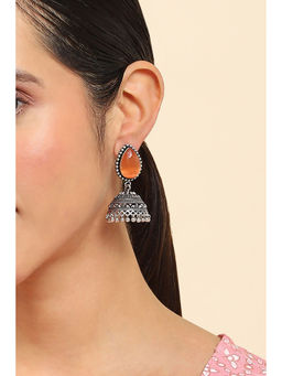 Rangriti - Women Orange Alloy Jhumka Earrings
