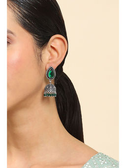 Rangriti - Women Green Brass Jhumka Earrings