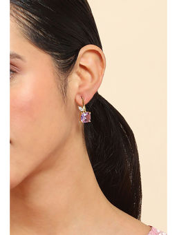 Rangriti - Women Light Purple Brass Drop Earrings