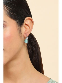 Rangriti - Women Mint Green Brass Drop Earrings