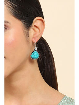 Rangriti - Women Turquoise Brass Drop Earrings