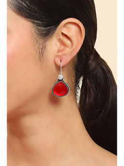 Rangriti - Women Maroon Brass Drop Earrings
